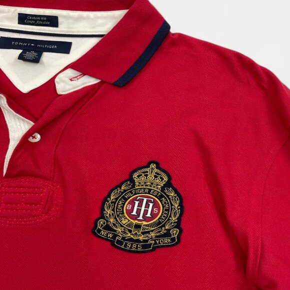 Tommy Hilfiger  Vintage 1990's New York Crest Long Sleeve Rugby Shirt Men's XL - Picture 3 of 9
